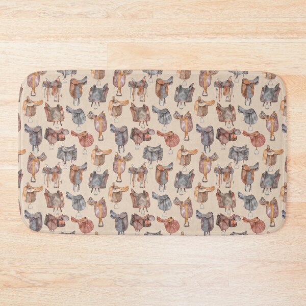 Item preview, Various types of saddles on beige background designed and sold by AnnaHlushkoArt.