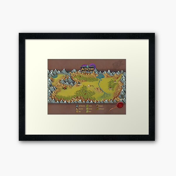 ADOM map Framed Art Print