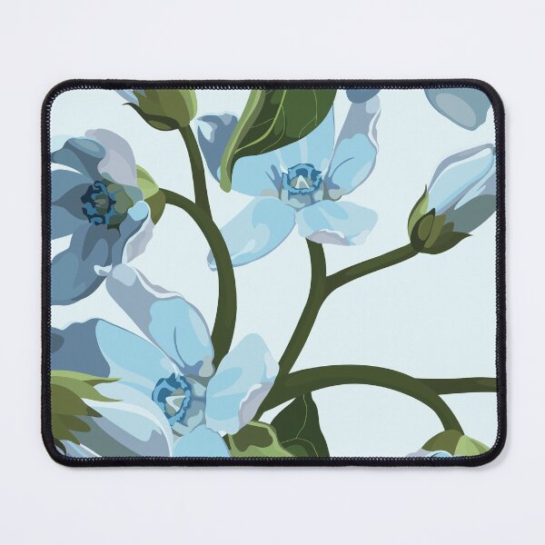 Item preview, Spring blue flowers and leaves, light background. Seamless pattern. designed and sold by MatyKotiv.