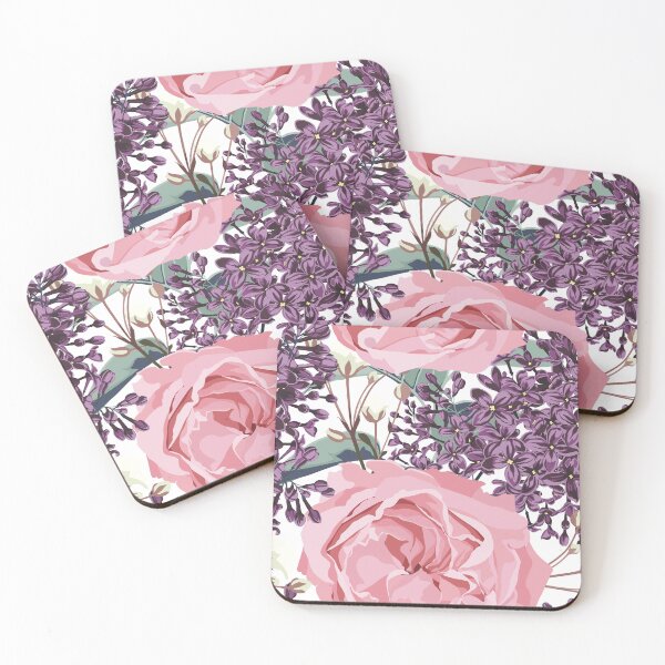 Item preview, Spring pink violet flowers, lilac, roses on a white background. Seamless pattern. designed and sold by MatyKotiv.