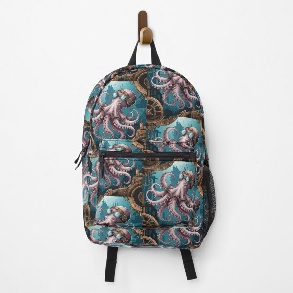 Item preview, Steampunk Octopus Adventure – Intricate Mechanical Cephalopod Art" designed and sold by designedbyNil.