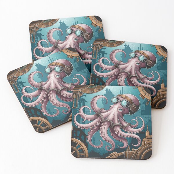 Item preview, Steampunk Octopus Adventure – Intricate Mechanical Cephalopod Art" designed and sold by designedbyNil.