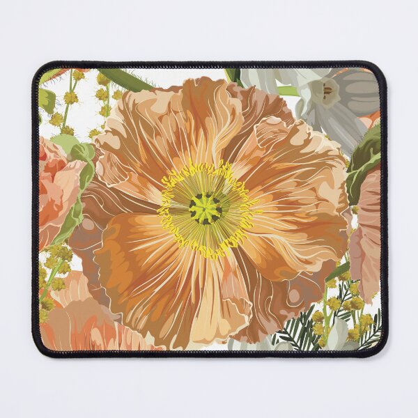 Item preview, Illustration of floral seamless. Yellow, beige group and isolated poppies and spring tulip, clowe flowers. designed and sold by MatyKotiv.