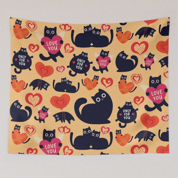 Item preview, Cats Pattern Valentine's Day designed and sold by HappyHavenStu.