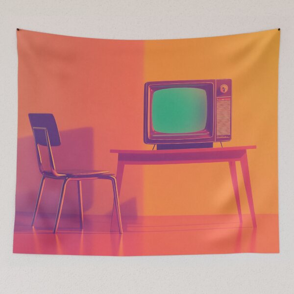 Item preview, Vintage television and chair in room designed and sold by anytka.