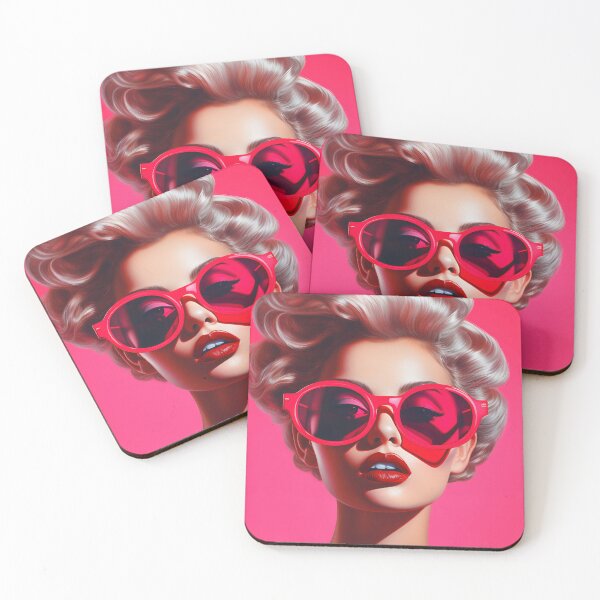 Artikelvorschau, High-Fashion-Model im rosa Outfit und Sonnenbrille entworfen und verkauft von anytka.