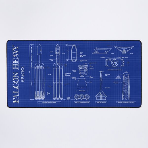Artikelvorschau, SpaceX: Falcon Heavy (Blueprint - Vertical) entworfen und verkauft von BGALAXY.