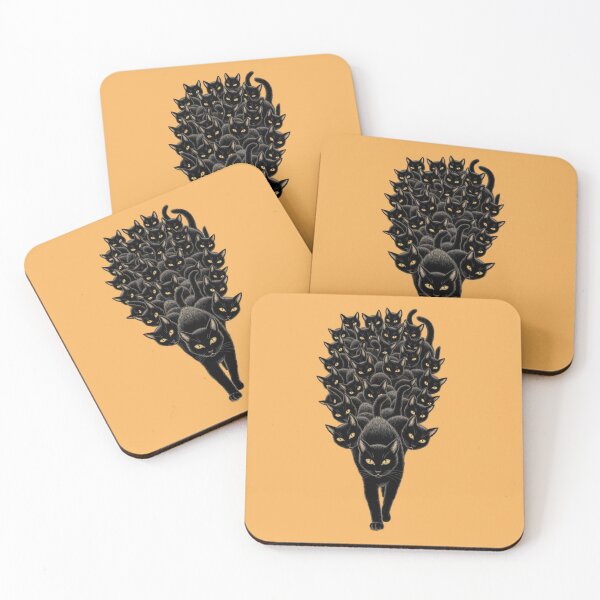 Item preview, a cluster of black cats forming a single cohesive shape. designed and sold by 123ks.