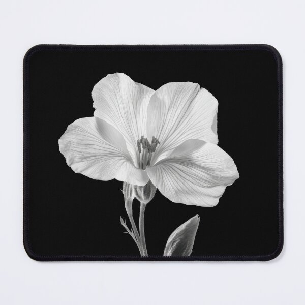 Item preview, Evening Primrose wild flower in black and white colors v1 designed and sold by PiranhaEatFashion.