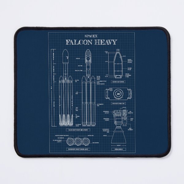Artikelvorschau, SpaceX: Falcon Heavy (Navy Blueprint - Vertical) entworfen und verkauft von BGALAXY.