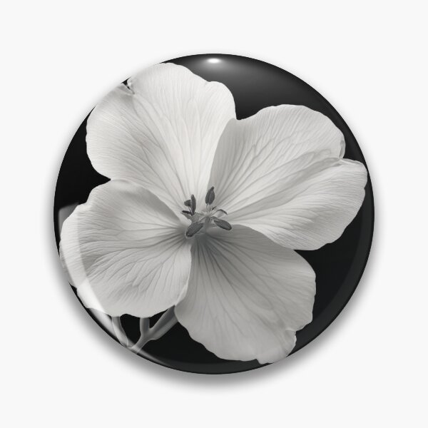 Item preview, Evening Primrose wild flower in black and white colors v2 designed and sold by PiranhaEatFashion.