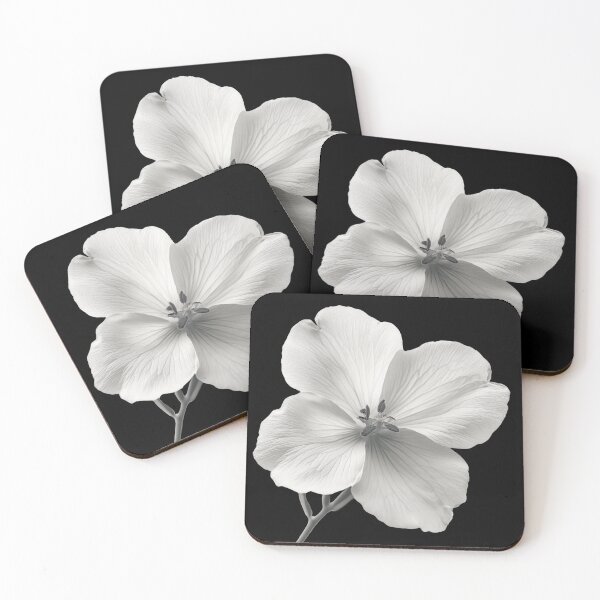 Item preview, Evening Primrose wild flower in black and white colors v2 designed and sold by PiranhaEatFashion.