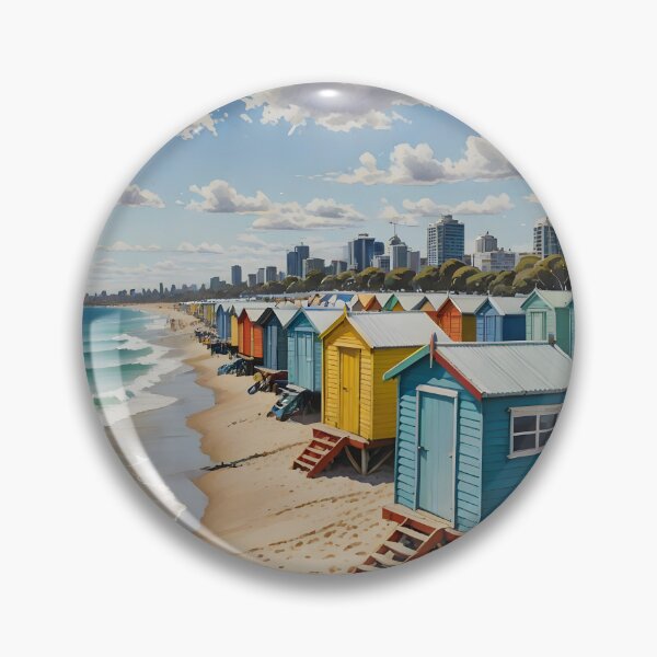 Item preview, Brighton Beach, Melbourne: Iconic Colourful Bathing Boxes designed and sold by LSVart.