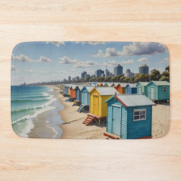 Item preview, Brighton Beach, Melbourne: Iconic Colourful Bathing Boxes designed and sold by LSVart.