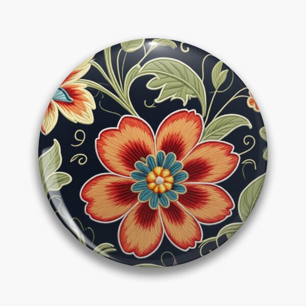 Item preview, Fantasy flowers in retro, vintage, jacobean embroidery style designed and sold by Giuseppe Cammino.