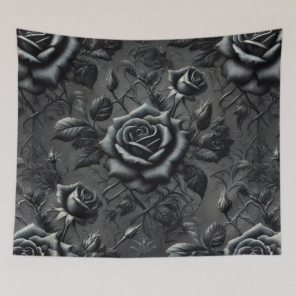 Item preview, Noir Rose Elegance: A Dark Floral Tapestry designed and sold by Meta2Physical.