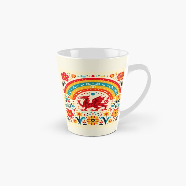 Item preview, Rainbow Scandinavian Folk Art - Colourful Welsh Dragon Design by heidiannemorris designed and sold by FOLK ART FUSION by heidiannemorris.