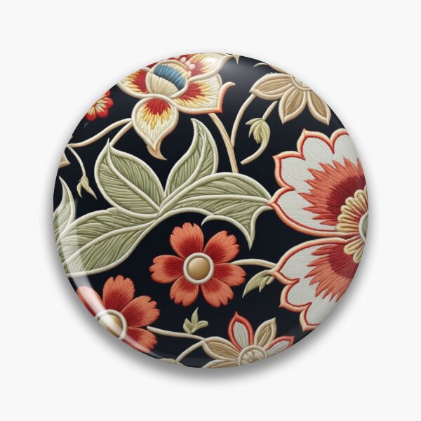 Item preview, Fantasy flowers in retro, vintage, jacobean embroidery style designed and sold by Giuseppe Cammino.