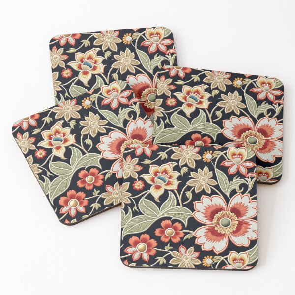 Item preview, Fantasy flowers in retro, vintage, jacobean embroidery style designed and sold by Giuseppe Cammino.