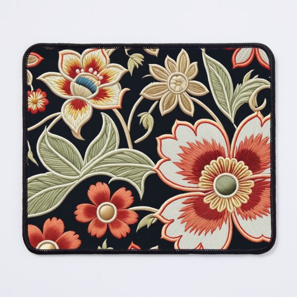 Item preview, Fantasy flowers in retro, vintage, jacobean embroidery style designed and sold by Giuseppe Cammino.