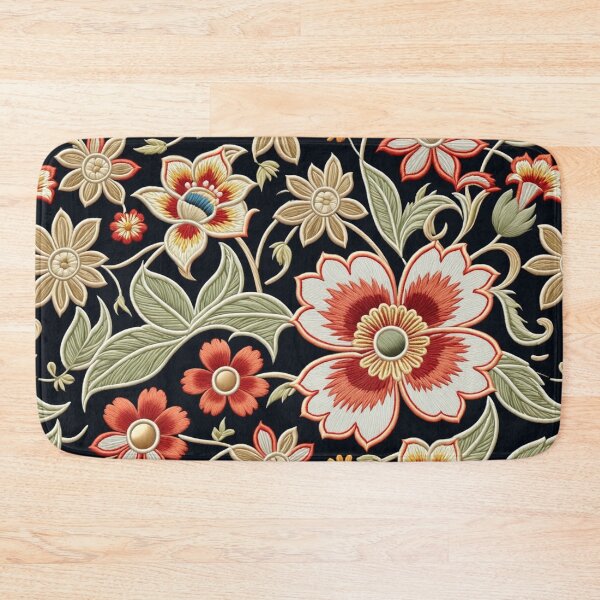 Item preview, Fantasy flowers in retro, vintage, jacobean embroidery style designed and sold by Giuseppe Cammino.