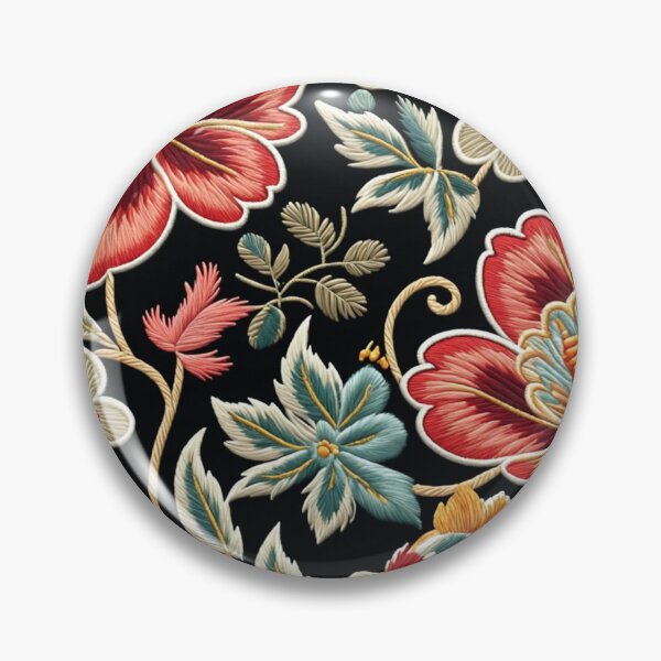 Item preview, Fantasy flowers in retro, vintage, jacobean embroidery style designed and sold by Giuseppe Cammino.