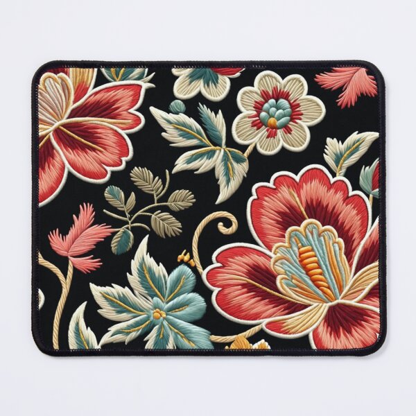 Item preview, Fantasy flowers in retro, vintage, jacobean embroidery style designed and sold by Giuseppe Cammino.