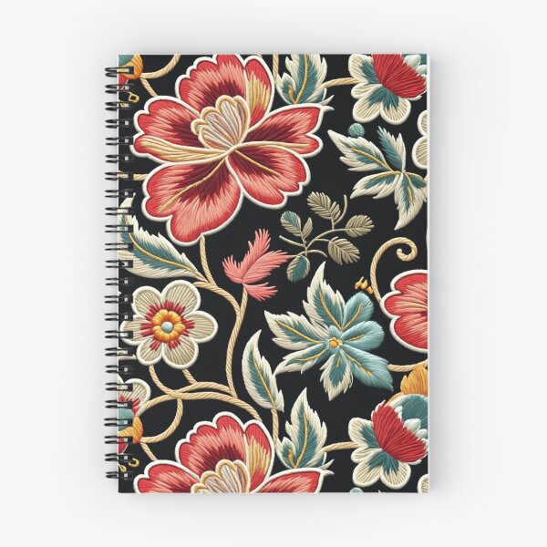 Item preview, Fantasy flowers in retro, vintage, jacobean embroidery style designed and sold by Giuseppe Cammino.