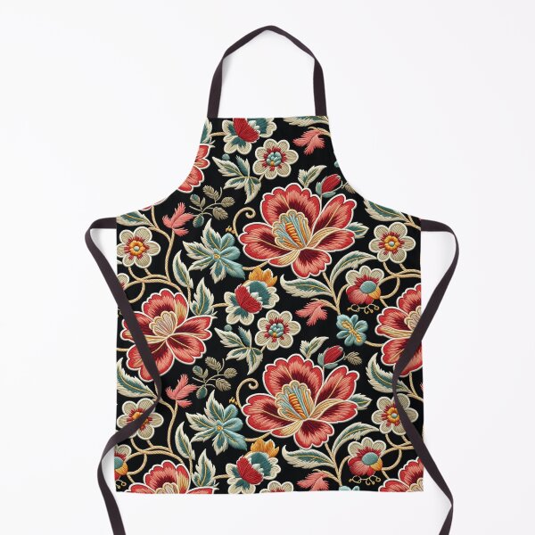 Item preview, Fantasy flowers in retro, vintage, jacobean embroidery style designed and sold by Giuseppe Cammino.