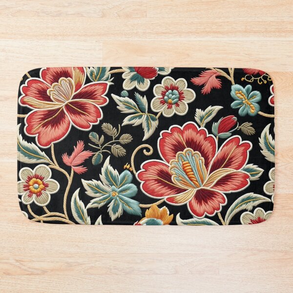Item preview, Fantasy flowers in retro, vintage, jacobean embroidery style designed and sold by Giuseppe Cammino.