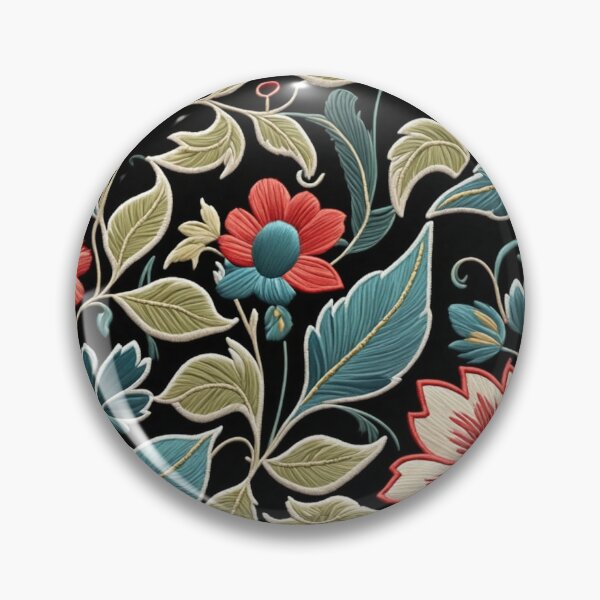 Item preview, Fantasy flowers in retro, vintage, jacobean embroidery style designed and sold by Giuseppe Cammino.
