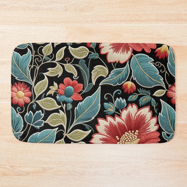 Item preview, Fantasy flowers in retro, vintage, jacobean embroidery style designed and sold by Giuseppe Cammino.