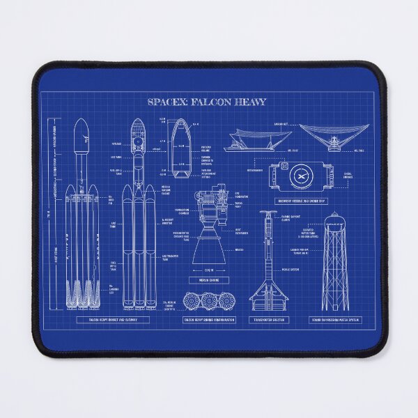 Artikelvorschau, SPACEX: Falcon Heavy (Blueprint) entworfen und verkauft von BGALAXY.