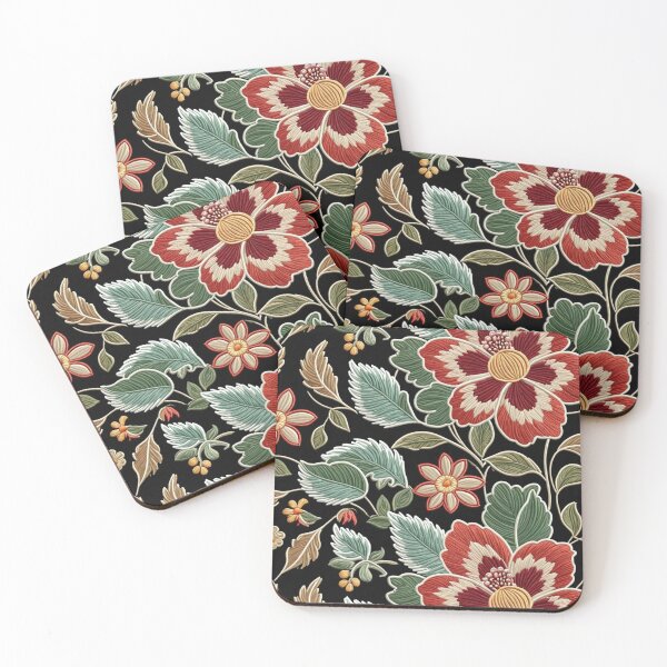 Item preview, Fantasy flowers in retro, vintage, jacobean embroidery style designed and sold by Giuseppe Cammino.