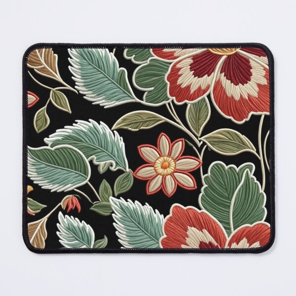 Item preview, Fantasy flowers in retro, vintage, jacobean embroidery style designed and sold by Giuseppe Cammino.