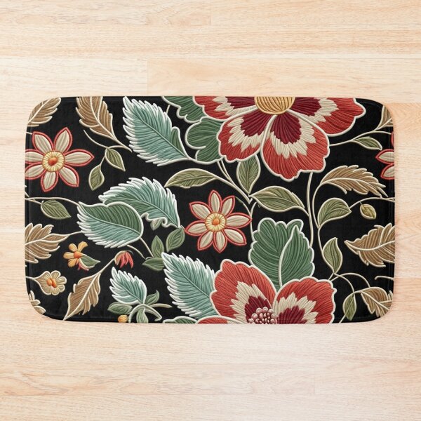 Item preview, Fantasy flowers in retro, vintage, jacobean embroidery style designed and sold by Giuseppe Cammino.