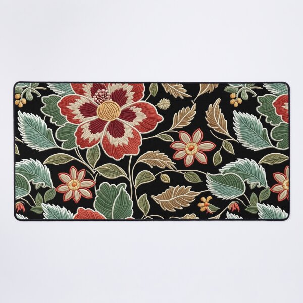 Item preview, Fantasy flowers in retro, vintage, jacobean embroidery style designed and sold by Giuseppe Cammino.