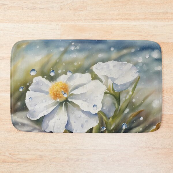 Item preview, White Beach Flowers in Rain designed and sold by CalmnessbyChoice.