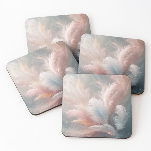 Item preview, Dreamy feathers in clouds, pastel shades,  designed and sold by AussieConcepts.