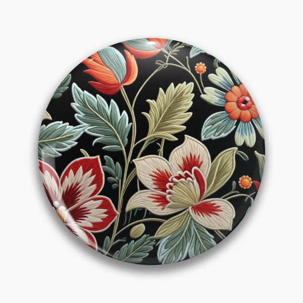 Item preview, Fantasy flowers in retro, vintage, jacobean embroidery style designed and sold by Giuseppe Cammino.