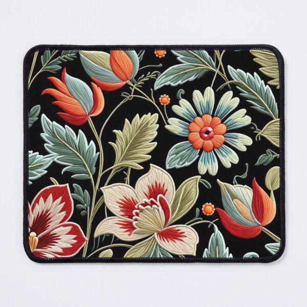 Item preview, Fantasy flowers in retro, vintage, jacobean embroidery style designed and sold by Giuseppe Cammino.