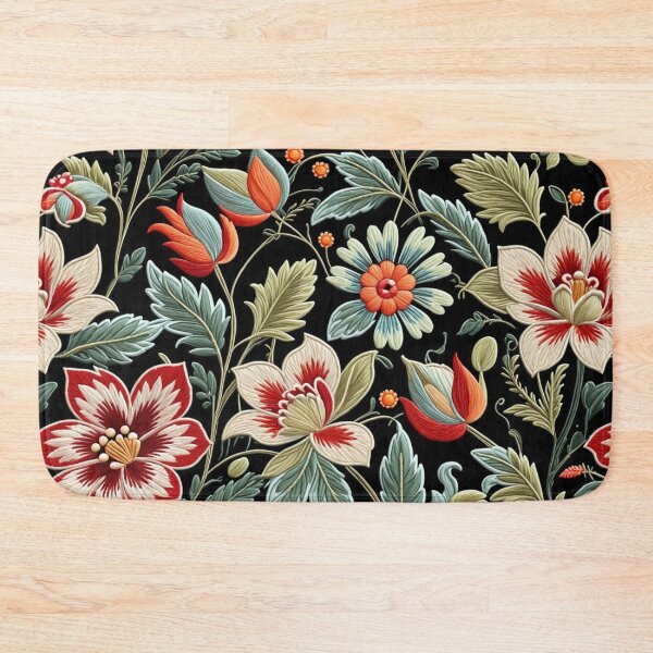 Item preview, Fantasy flowers in retro, vintage, jacobean embroidery style designed and sold by Giuseppe Cammino.