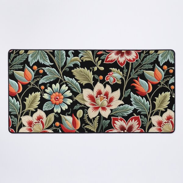 Item preview, Fantasy flowers in retro, vintage, jacobean embroidery style designed and sold by Giuseppe Cammino.