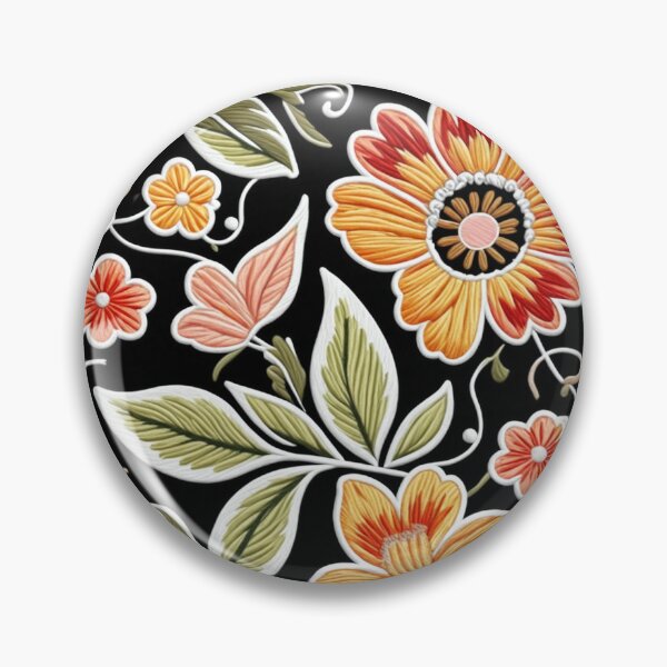 Item preview, Fantasy flowers in retro, vintage, jacobean embroidery style designed and sold by Giuseppe Cammino.