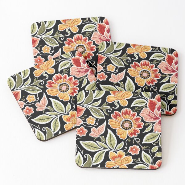 Item preview, Fantasy flowers in retro, vintage, jacobean embroidery style designed and sold by Giuseppe Cammino.