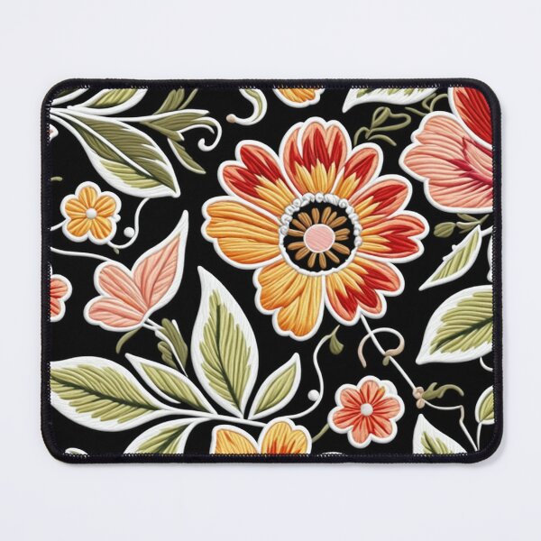 Item preview, Fantasy flowers in retro, vintage, jacobean embroidery style designed and sold by Giuseppe Cammino.