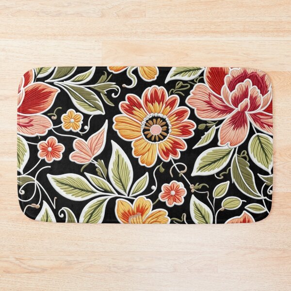 Item preview, Fantasy flowers in retro, vintage, jacobean embroidery style designed and sold by Giuseppe Cammino.
