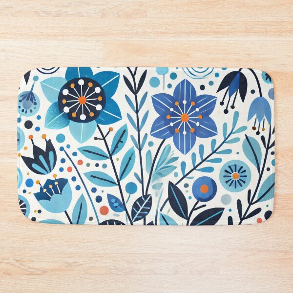 Item preview, Scandinavian Folk Art Flowers - Colourful Bluebell and Starflower Design by heidiannemorris designed and sold by FOLK ART FUSION by heidiannemorris.