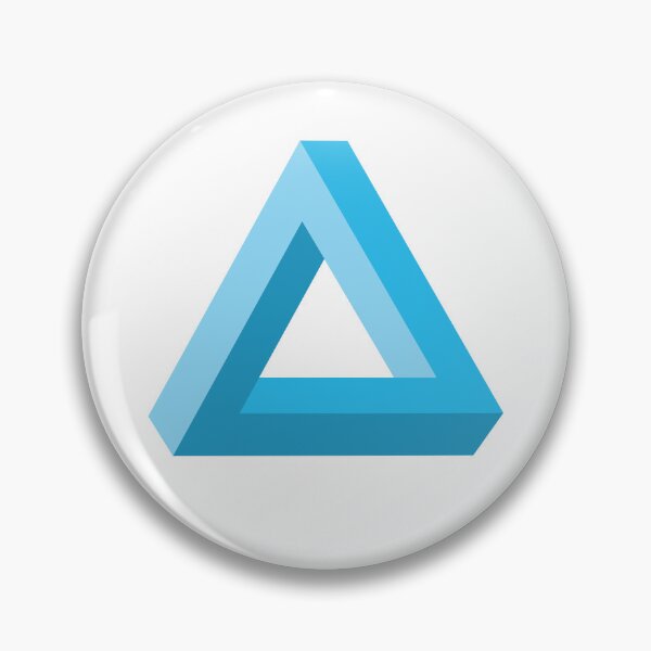 Item preview, The Penrose Triangle Optical Illusion Art Blue designed and sold by shufti.