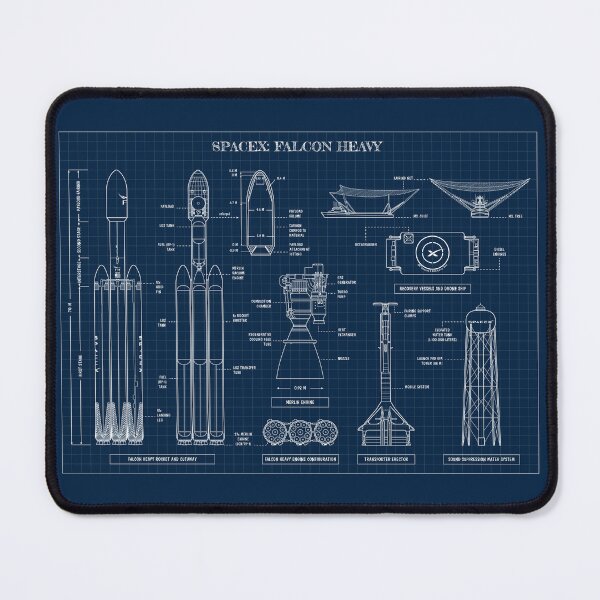 Artikelvorschau, SPACEX: Falcon Heavy (Navy Blueprint) entworfen und verkauft von BGALAXY.